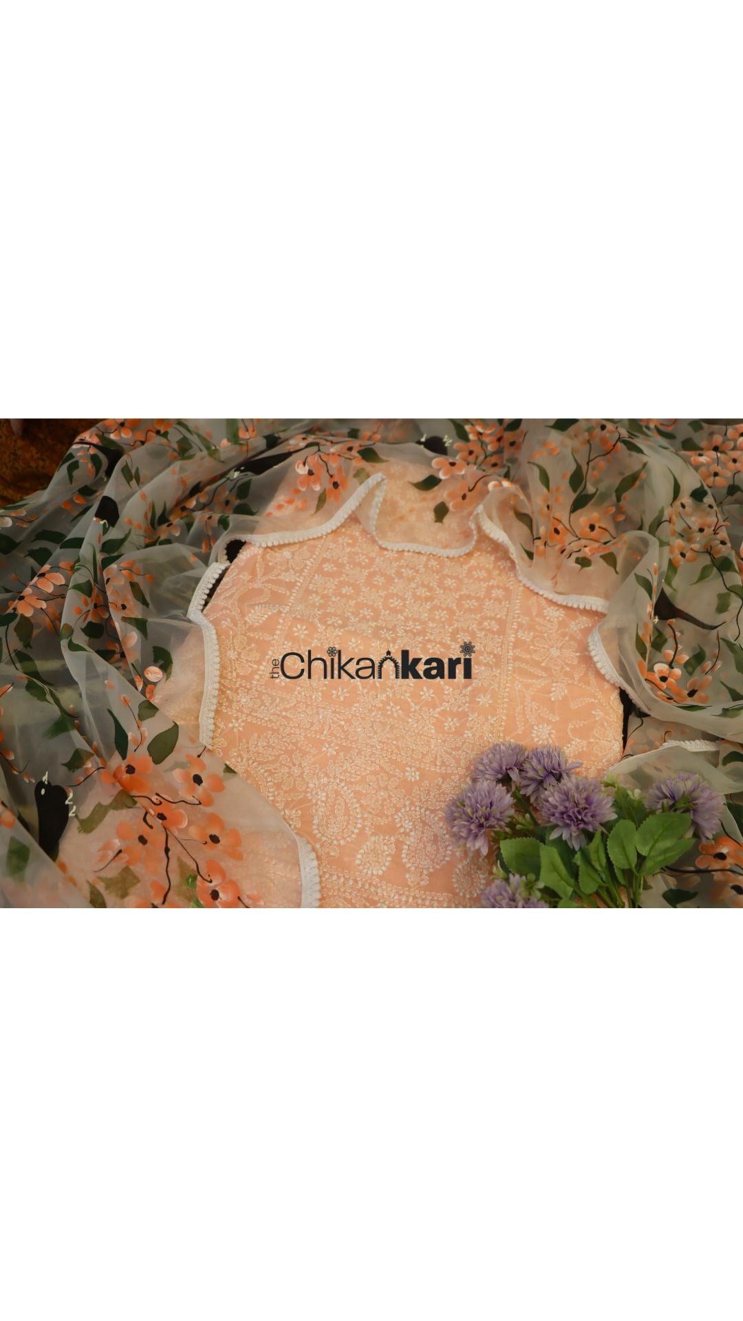 Chikankari Suit with Hand Painted Dupatta