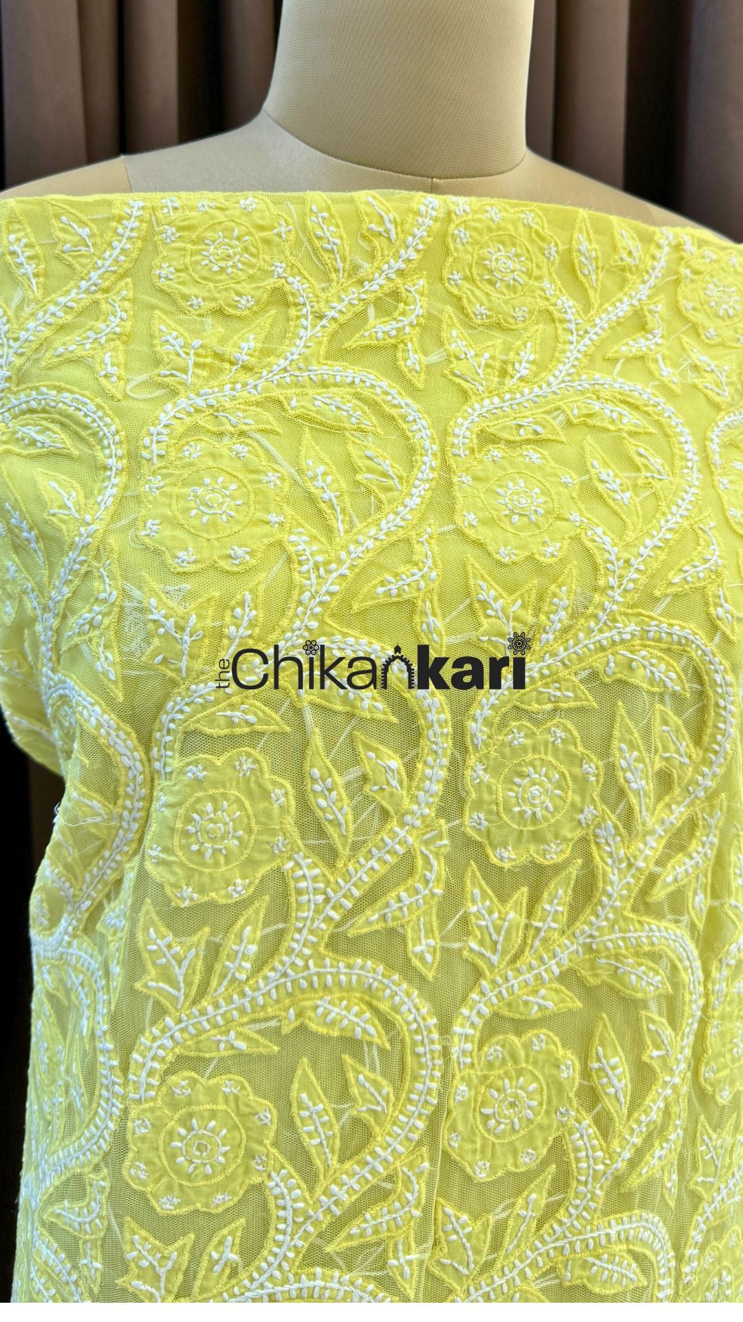 Chikankari Net Applique Kurta