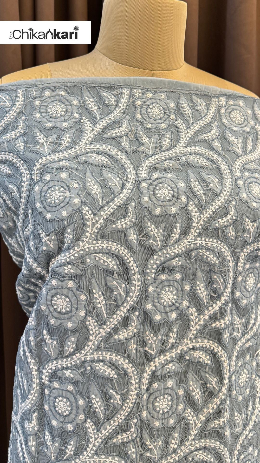 Chikankari Net Applique Kurta