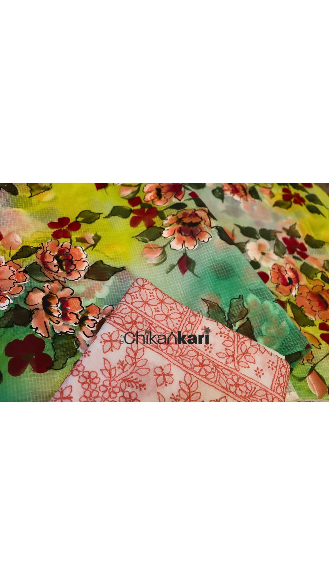 Chikankari Suit with Hand Painted Dupatta