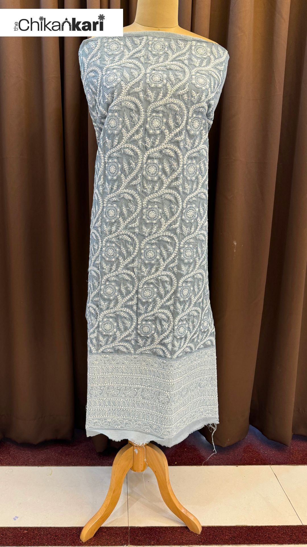 Chikankari Net Applique Kurta