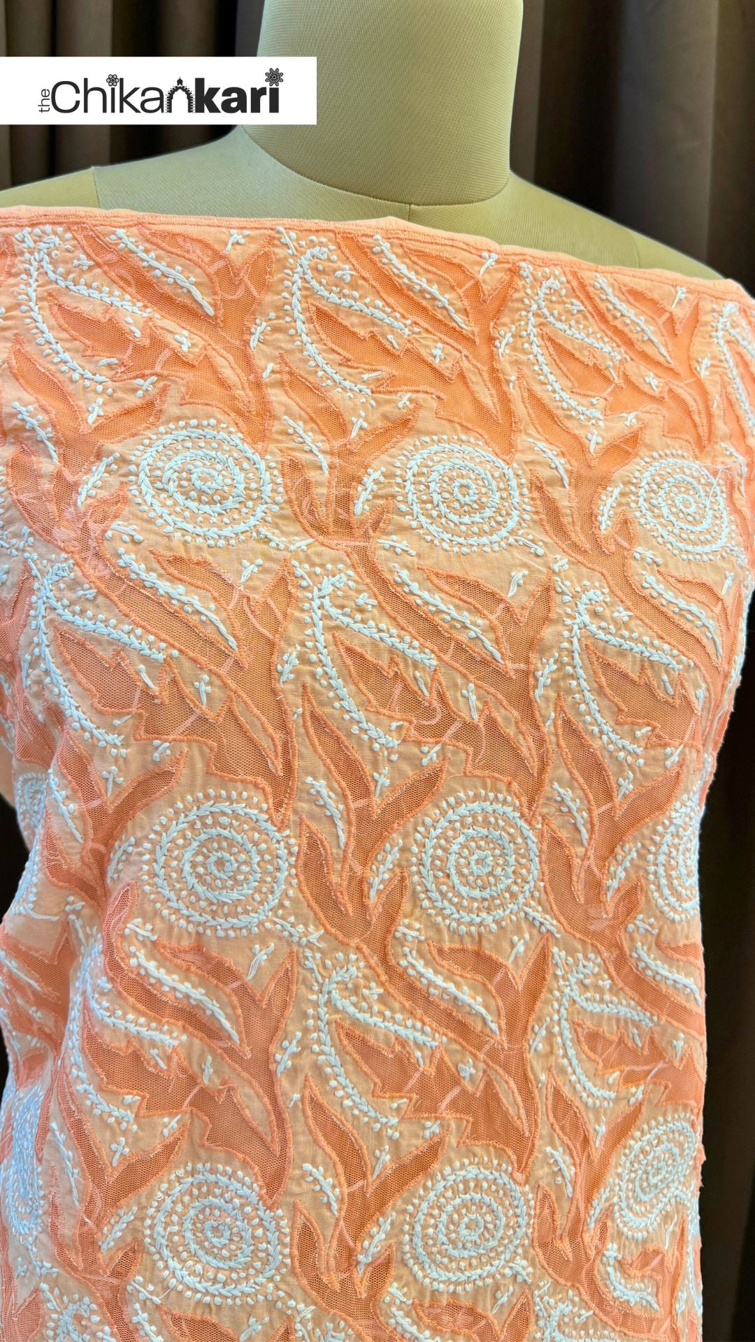 Chikankari Net Applique Kurta