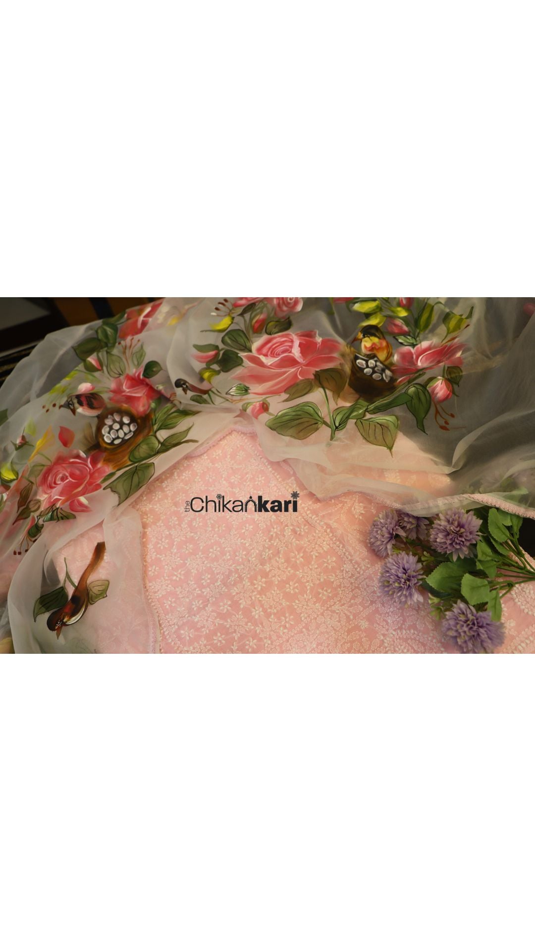 Chikankari Suit with Hand Painted Dupatta