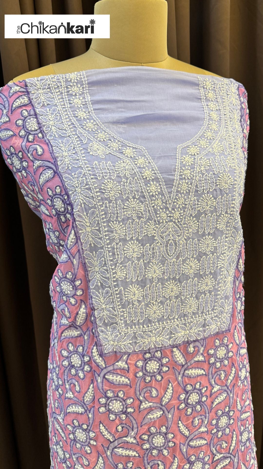 Chikankari Net Applique Kurta