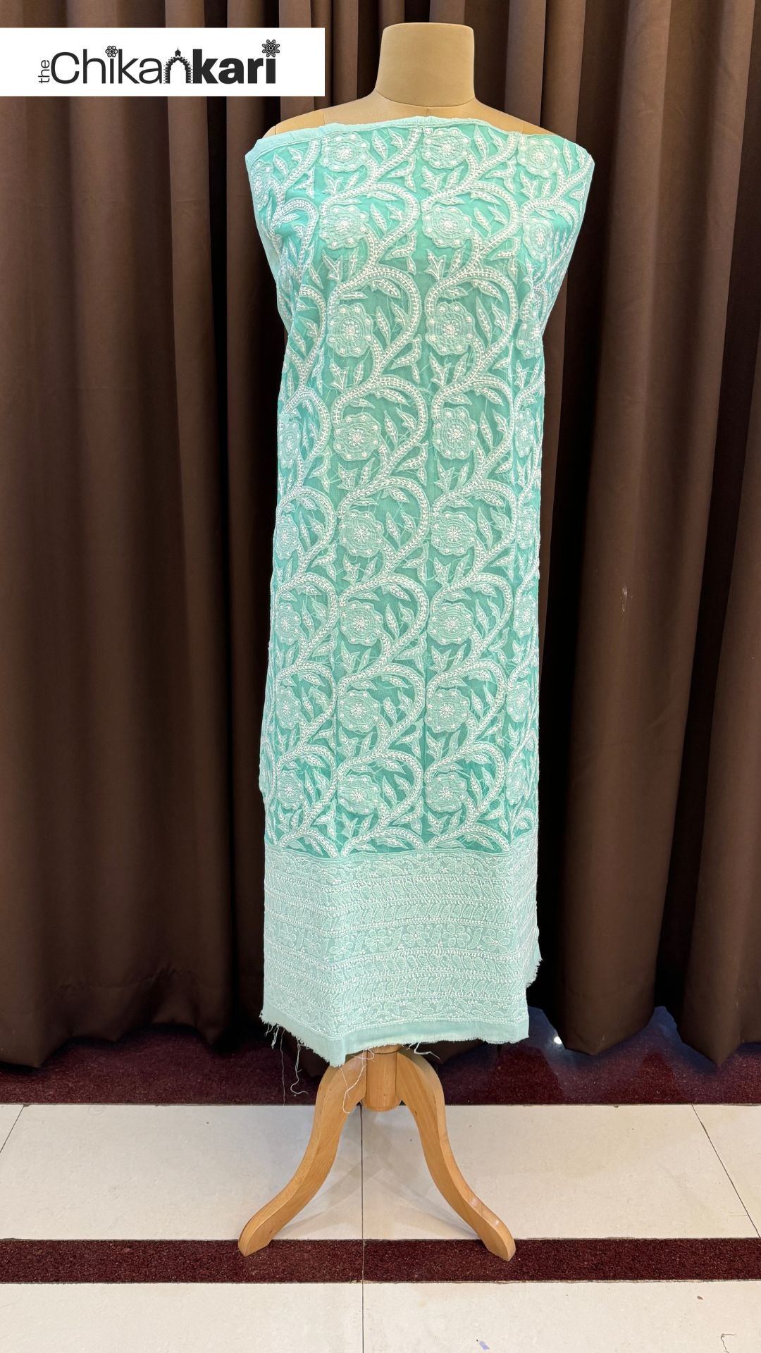 Chikankari Net Applique Kurta