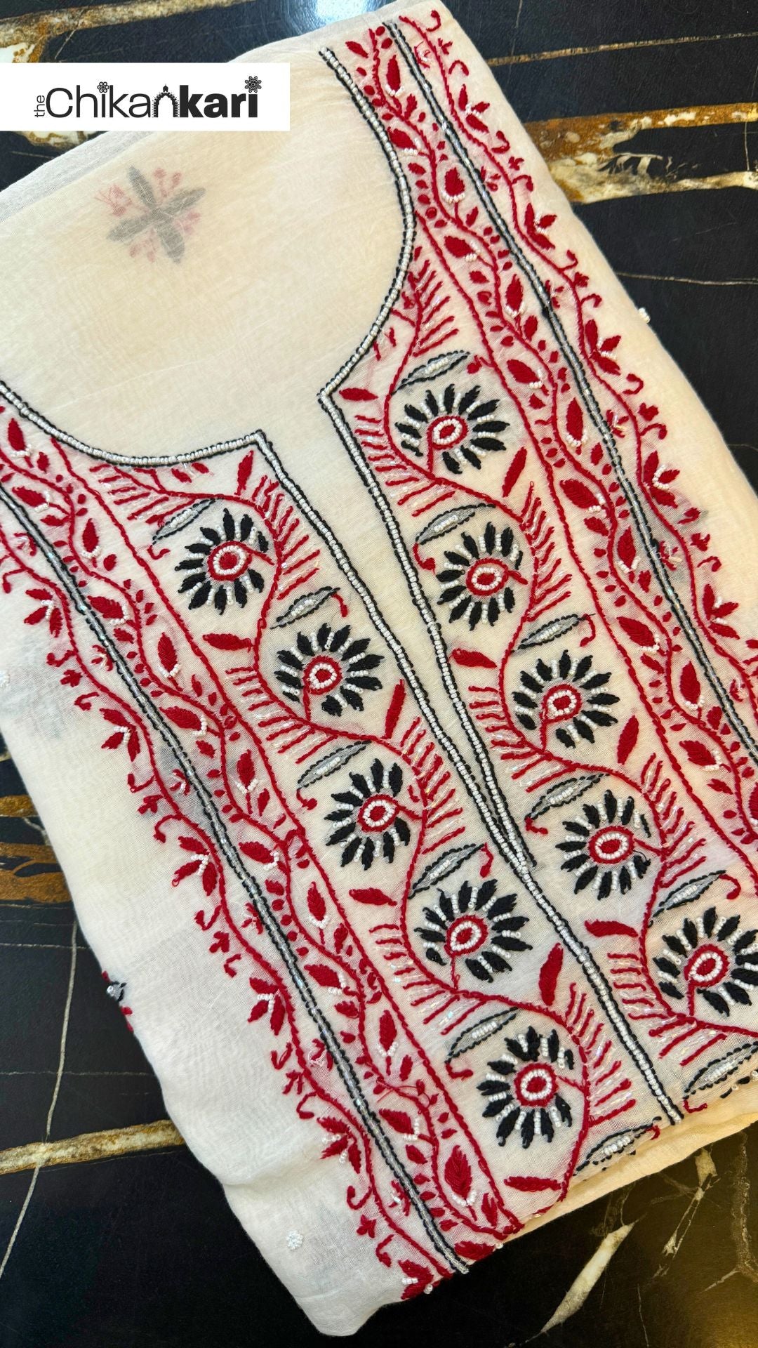 Lucknowi Chikankari Pure Mulchanderi Suit