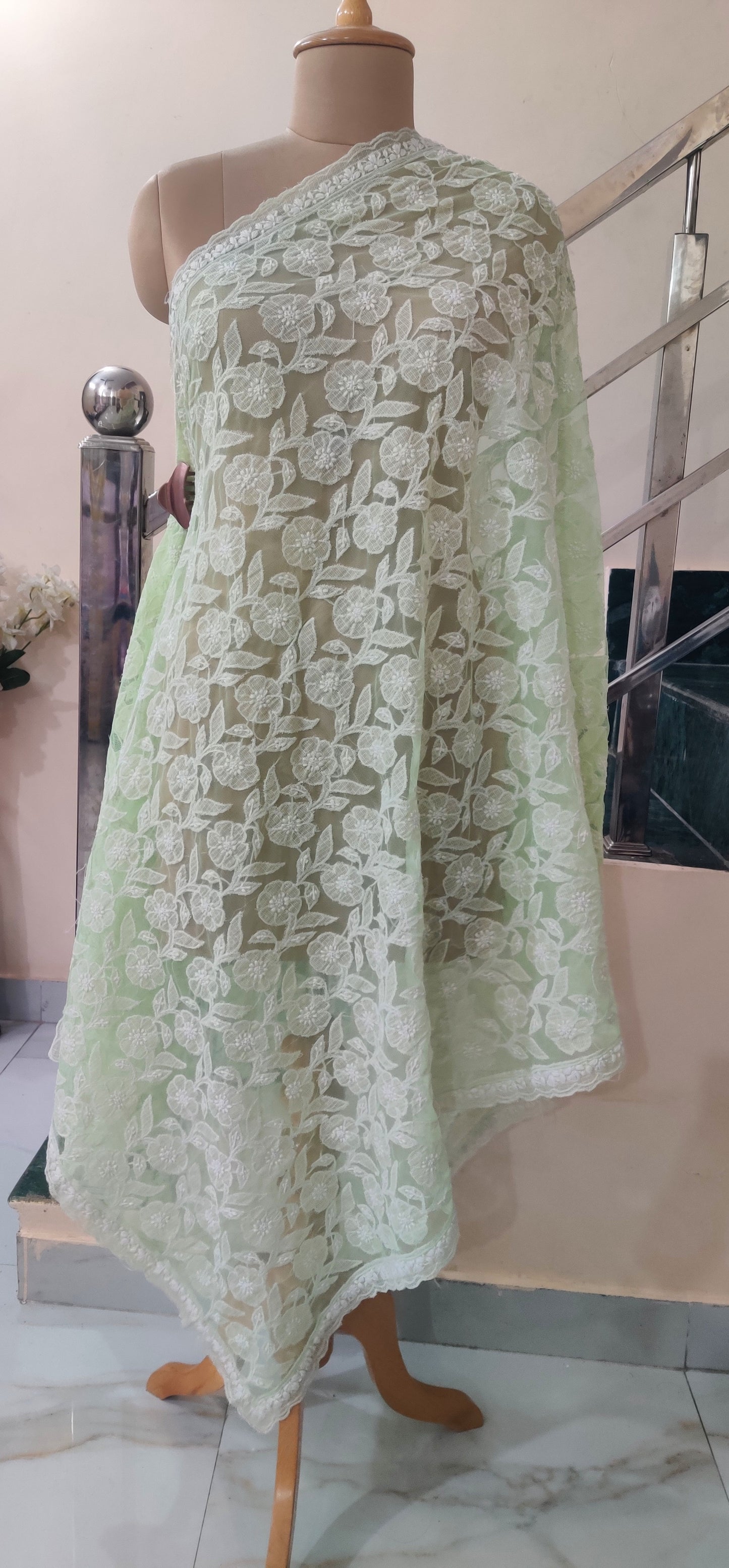 Net Applique Kota Doria Dupatta
