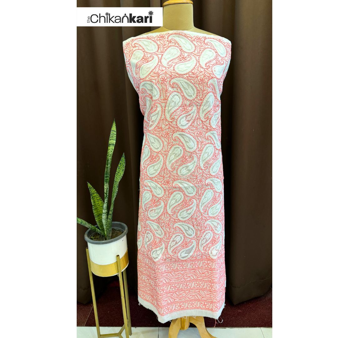 Net Applique Cotton Chikankari Kurta