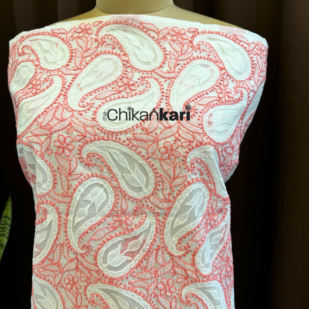 Net Applique Cotton Chikankari Kurta