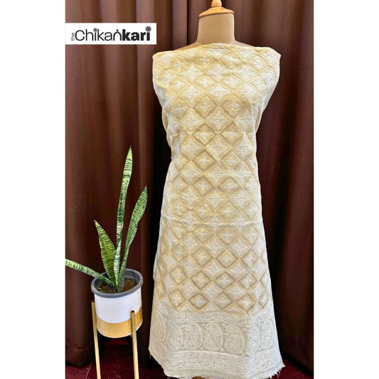 Net Applique Cotton Chikankari Kurta