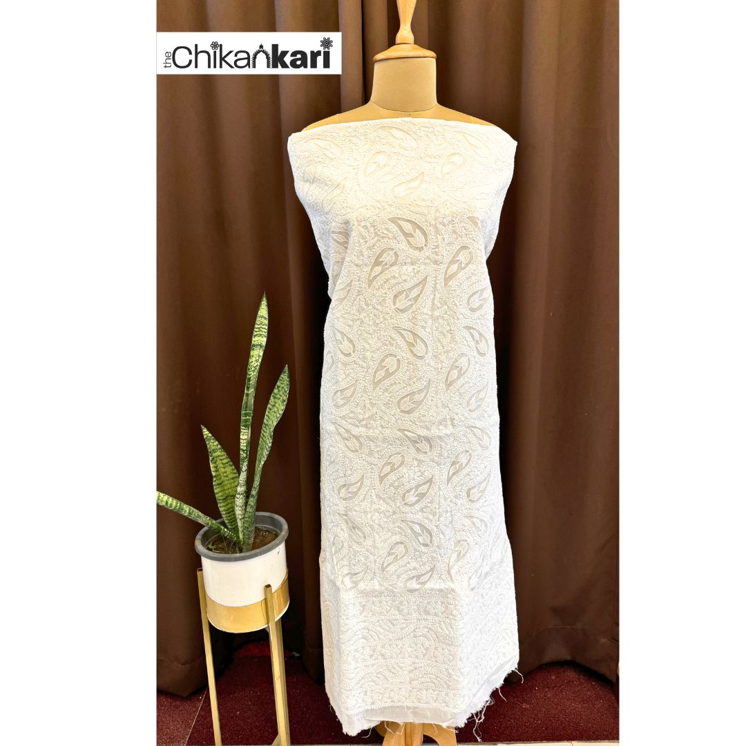 Net Applique Cotton Chikankari Kurta