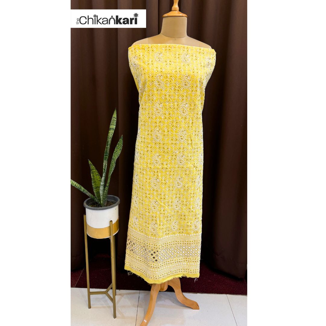 Pearl & Mirror Cotton Chikan Kurta