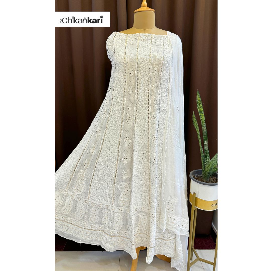 Premium Georgette Chikan Anarkali