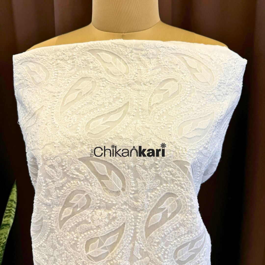 Net Applique Cotton Chikankari Kurta