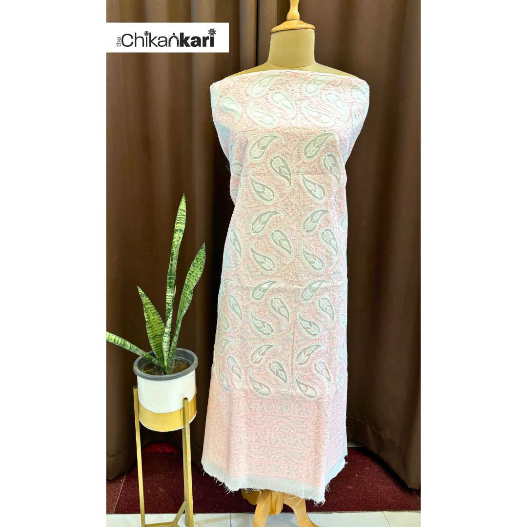 Net Applique Cotton Chikankari Kurta