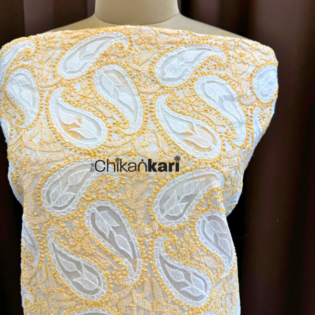 Net Applique Cotton Chikankari Kurta